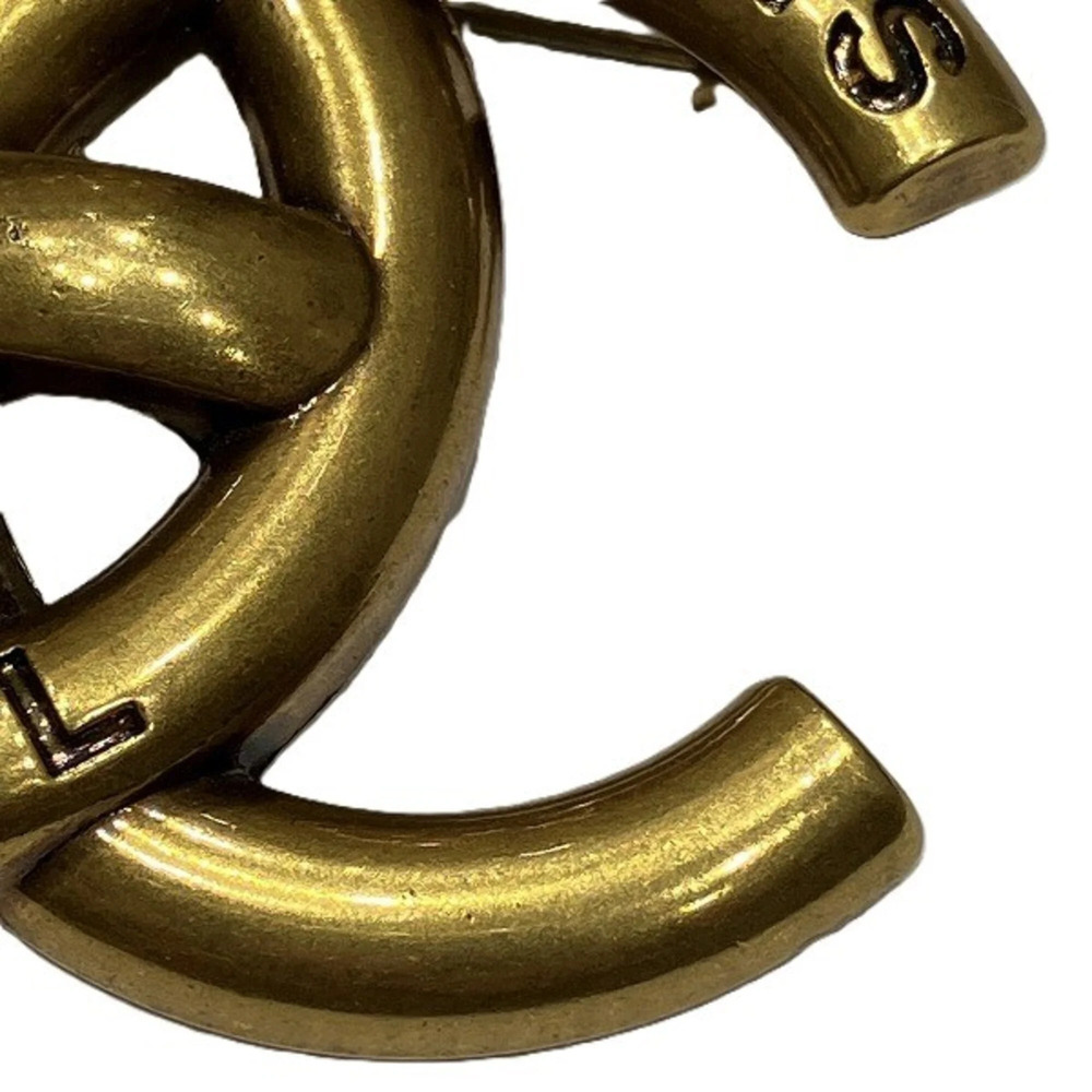CHANEL Gold Logo Brooch - Picture 7 of 9
